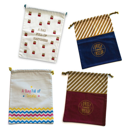 Reusable Canvas Drawstring Bags
