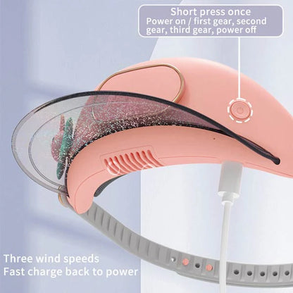🧢 Cooling Fan Hat with Visor | USB Rechargeable | Sun Protection | 3-Speed Bladeless Fan