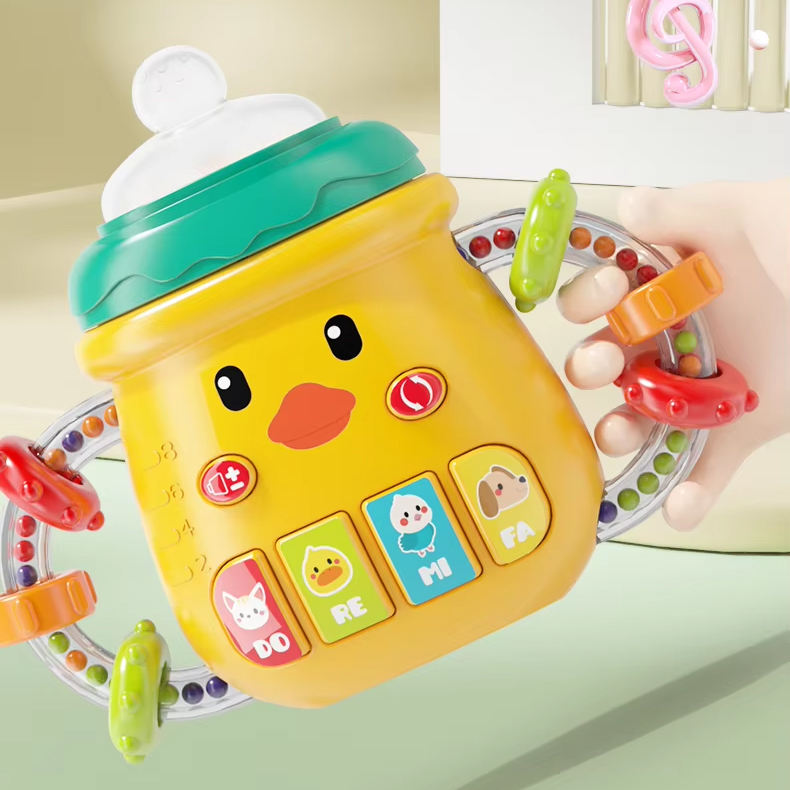 New Early Education Sensory Feeding Bottle Pacifier Rattle Toy