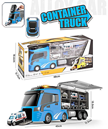7 in 1 Container Truck with Alloy Car Series