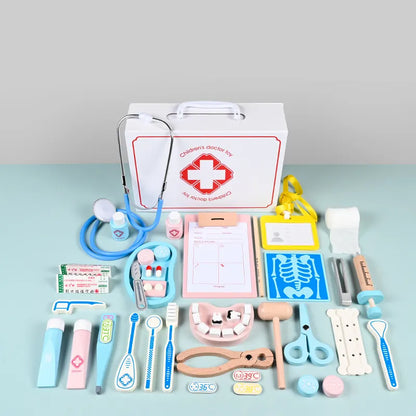 Children's Early Educational Wooden Doctor Tools Toy Kit