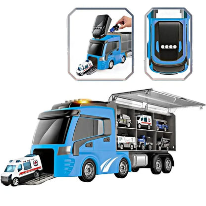 7 in 1 Container Truck with Alloy Car Series