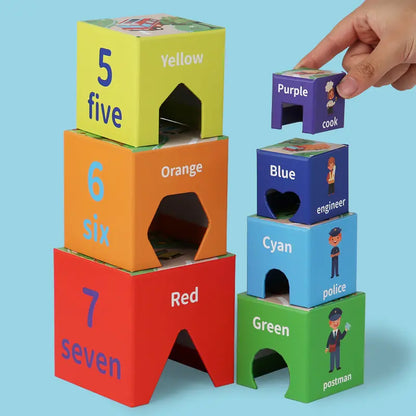 Early Education Montessori Rainbow Number Stacking Learning Box Set