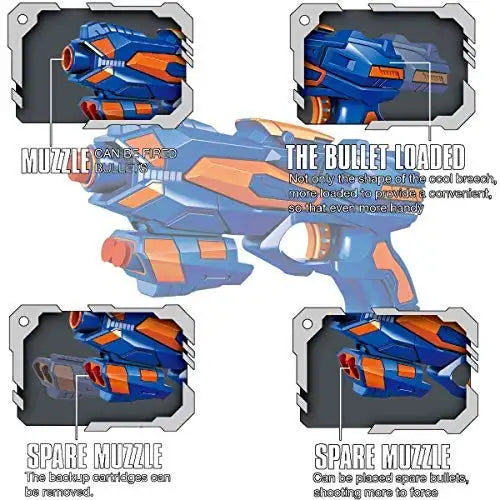 Frost Nova Pistol Gun with 8 Soft Foam Bullets Shooting Game