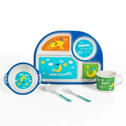 Bamboo Fiber Eco Friendly Dinnerware Plate 5 Pcs Set for Kids