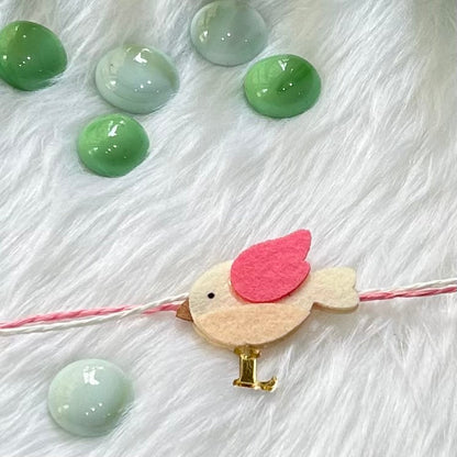 Babble Wrap Handmade Felt Rakhi With Initials - Birdie Bonds