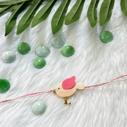 Babble Wrap Handmade Felt Rakhi With Initials - Birdie Bonds