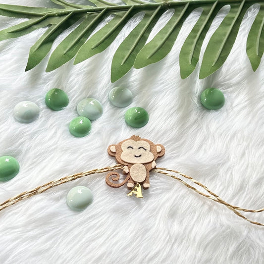 Babble Wrap Handmade Felt Rakhi With Initials - Checky Charlie