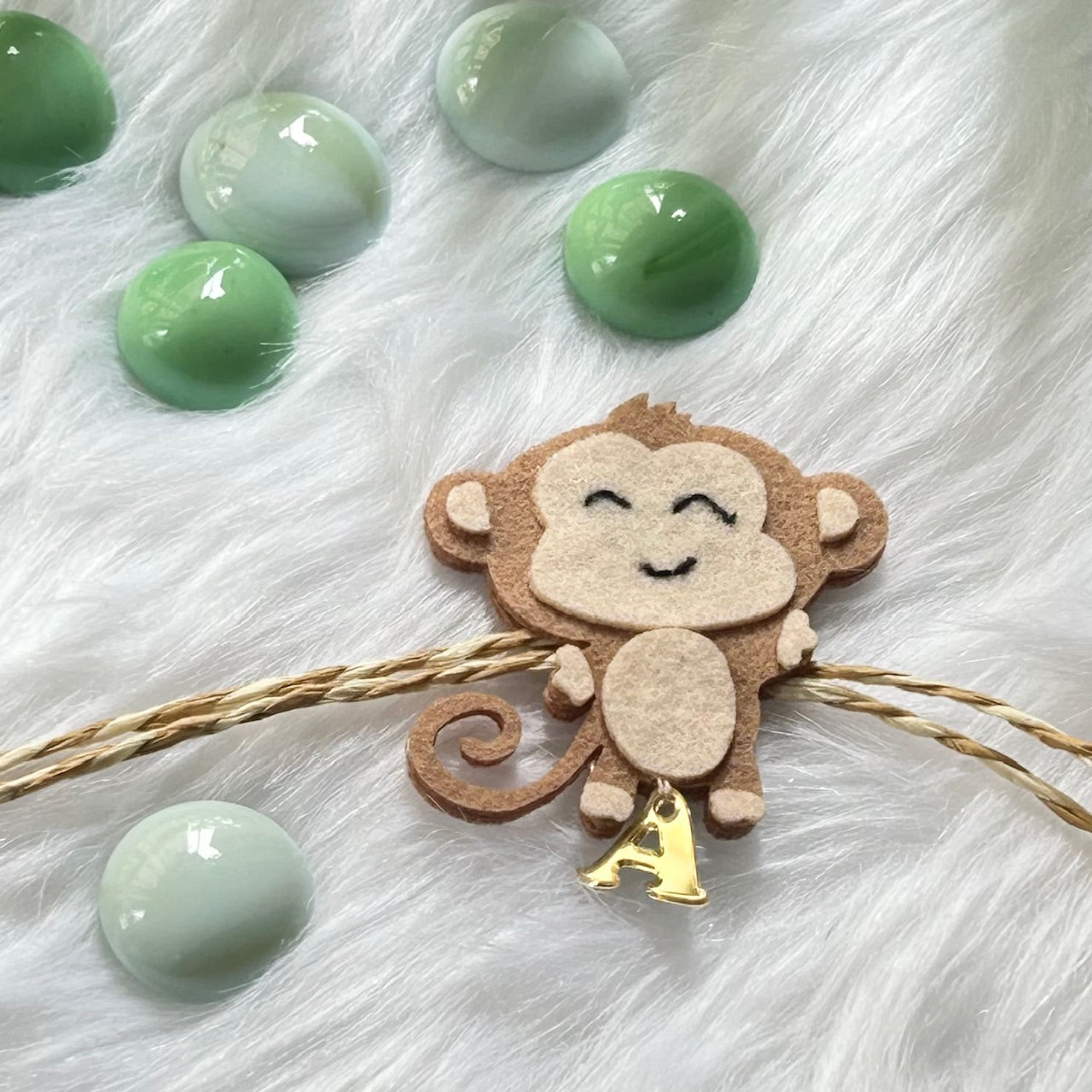 Babble Wrap Handmade Felt Rakhi With Initials - Checky Charlie