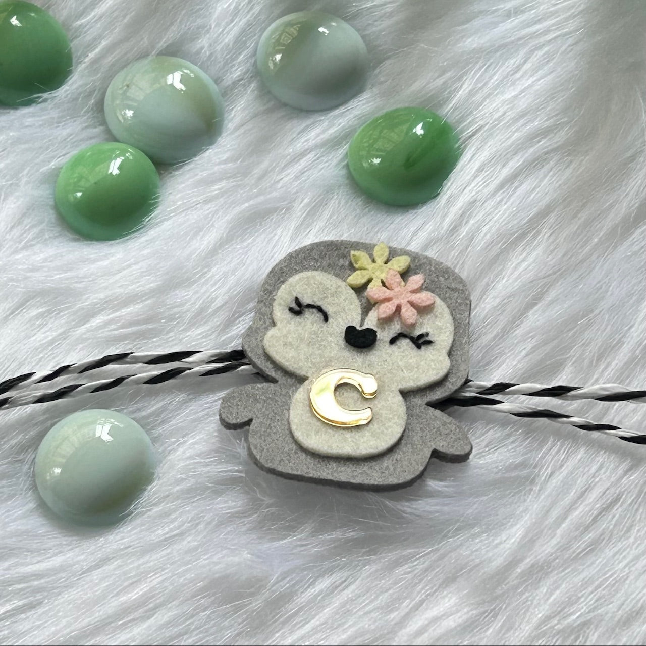 Babble Wrap Handmade Felt Rakhi With Initials - Chill Bird