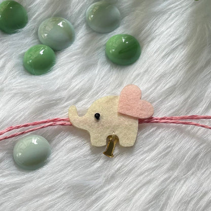 Babble Wrap Handmade Felt Rakhi With Initials - Ellie