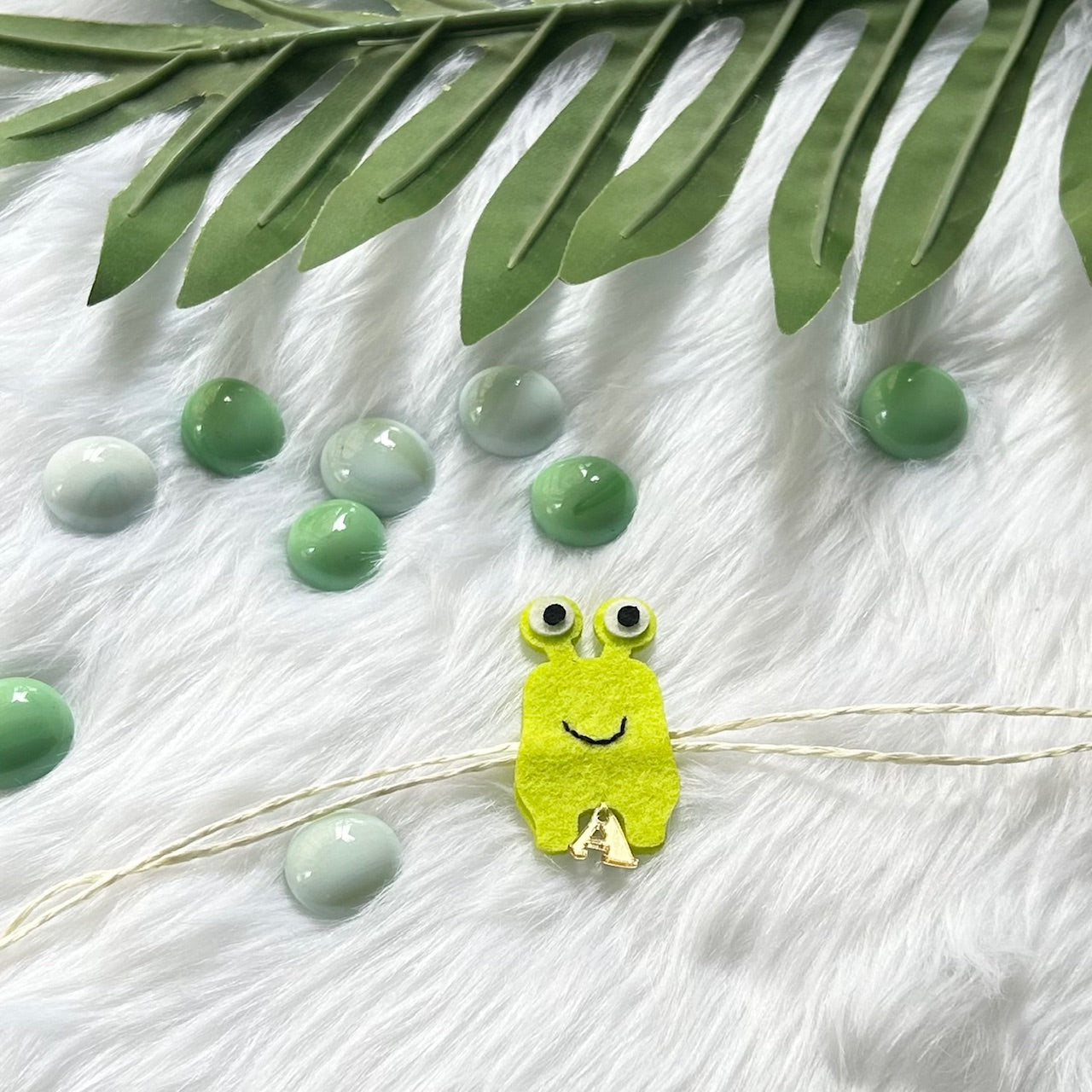 Babble Wrap Handmade Felt Rakhi With Initials - Giggly Monster
