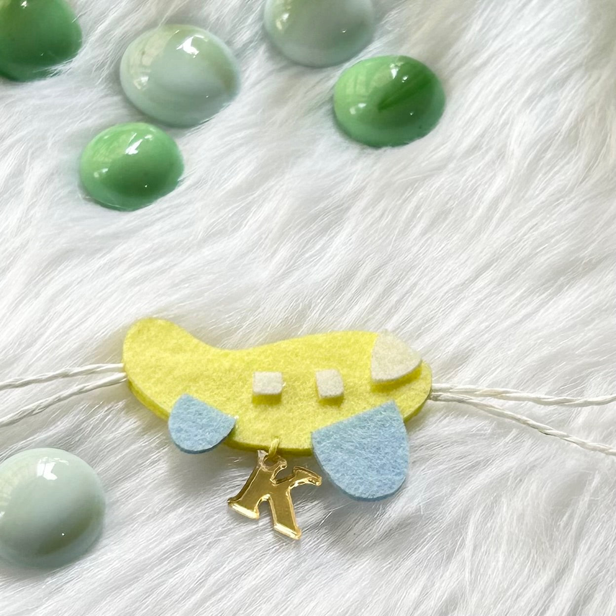 Babble Wrap Handmade Felt Rakhi With Initials - HighFly