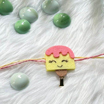 Babble Wrap Handmade Felt Rakhi With Initials - IceCream