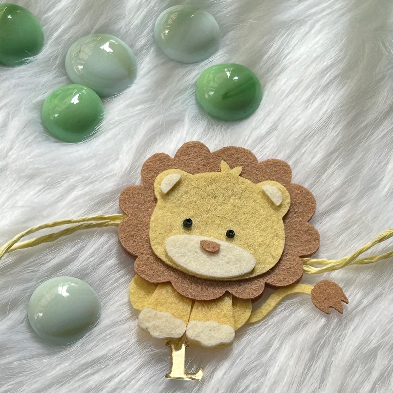 Babble Wrap Handmade Felt Rakhi With Initials - Roar