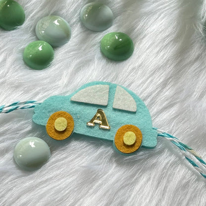 Babble Wrap Handmade Felt Rakhi With Initials - Vroom