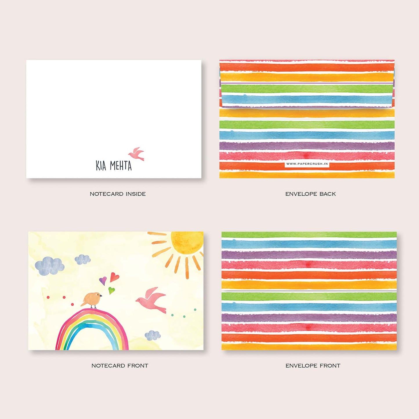 Folded-Notecards + Envelopes - Set of 25