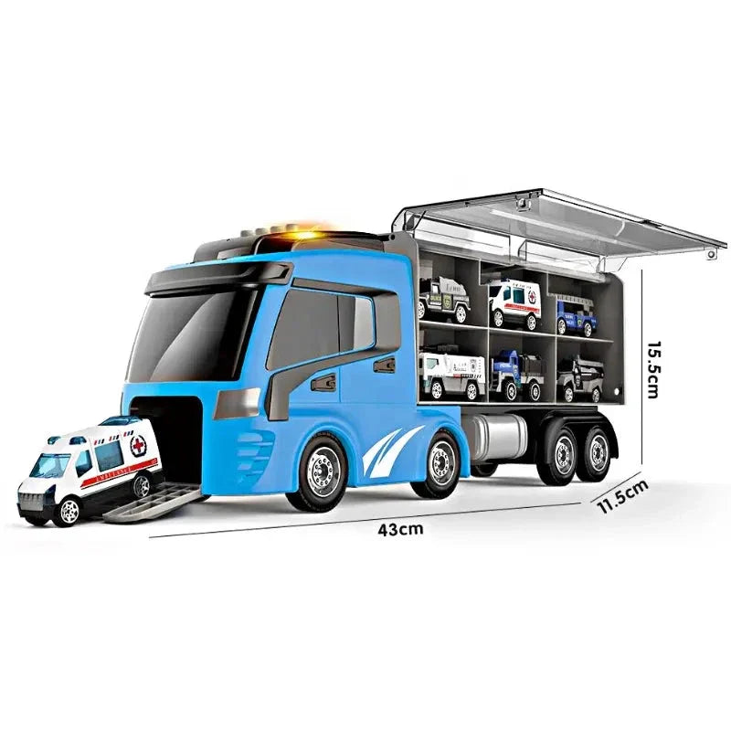 7 in 1 Container Truck with Alloy Car Series