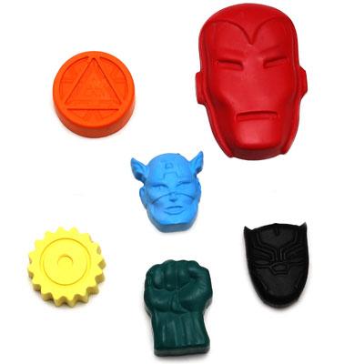 Super Hero Set of 6 Crayons