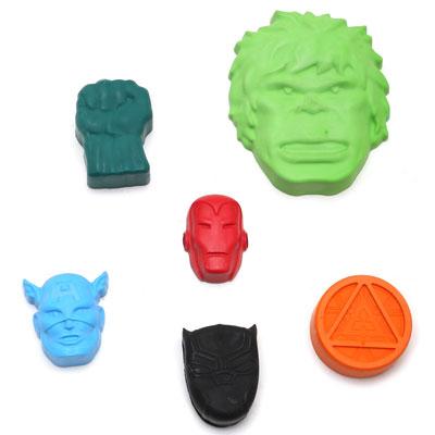 Super Hero Set of 6 Crayons