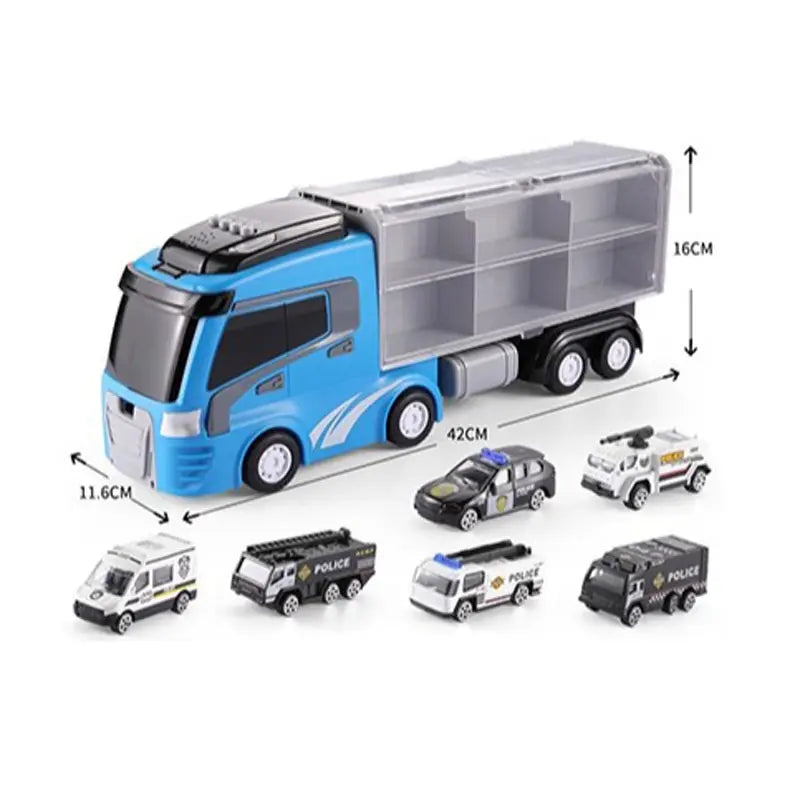7 in 1 Container Truck with Alloy Car Series