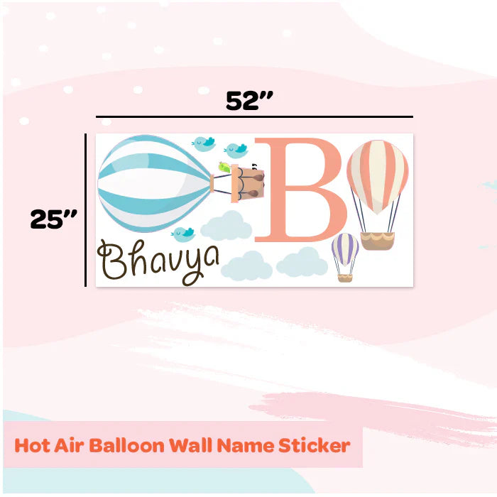 Personalised Hot Air Balloon Wall Name Sticker