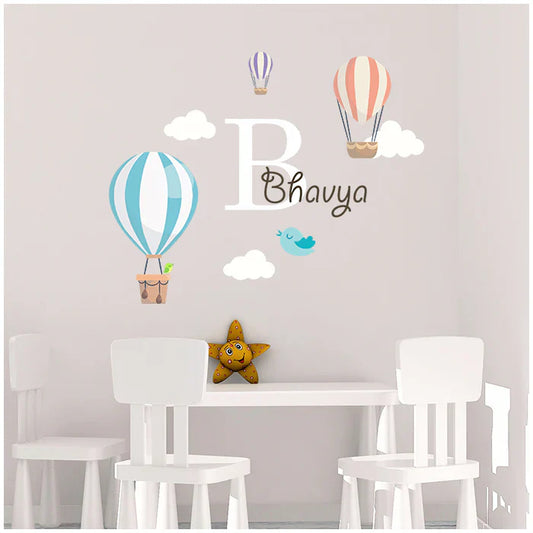 Personalised Hot Air Balloon Wall Name Sticker