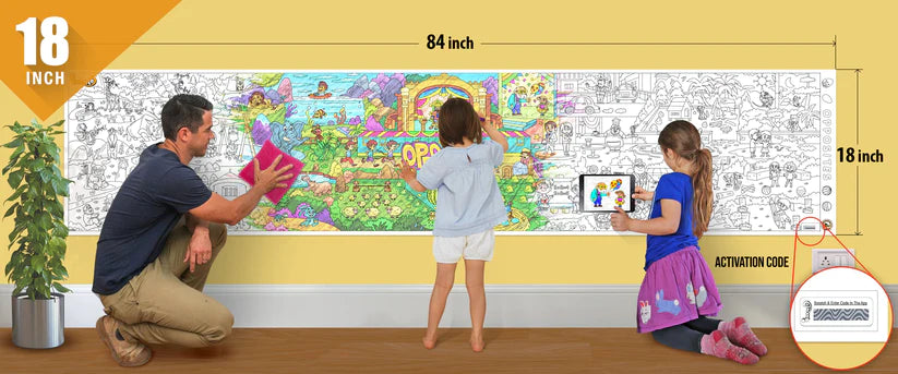 Reusable Colouring Roll for Kids - A Wall of Creativity, A World of Dreams