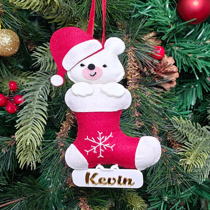 Snuggle Bear Stocking Ornament