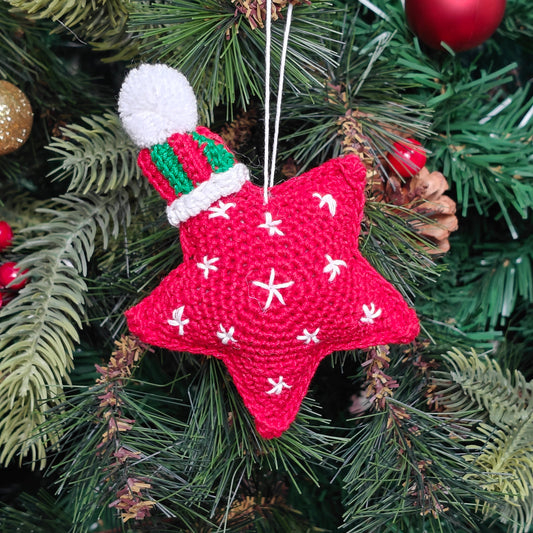 Jolly Knit Star Ornament