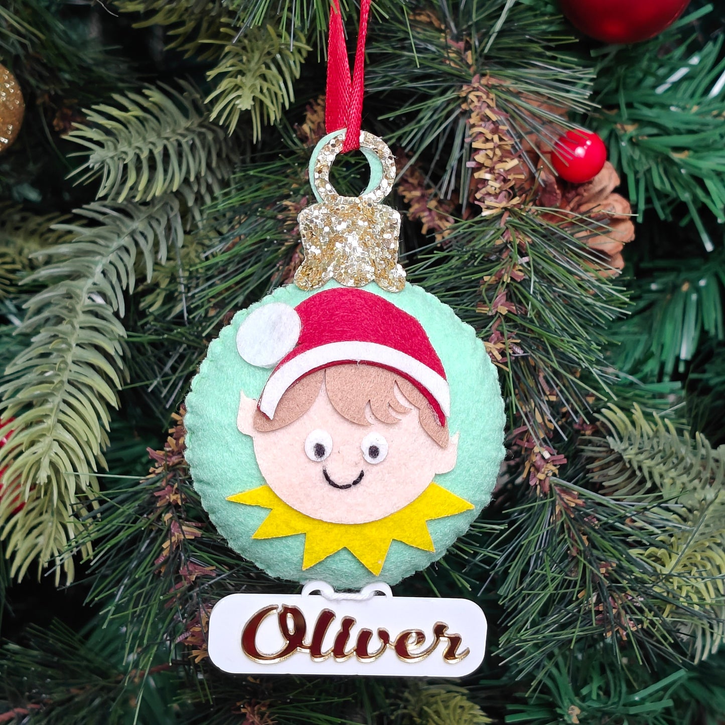 Cheery Elf Ornament