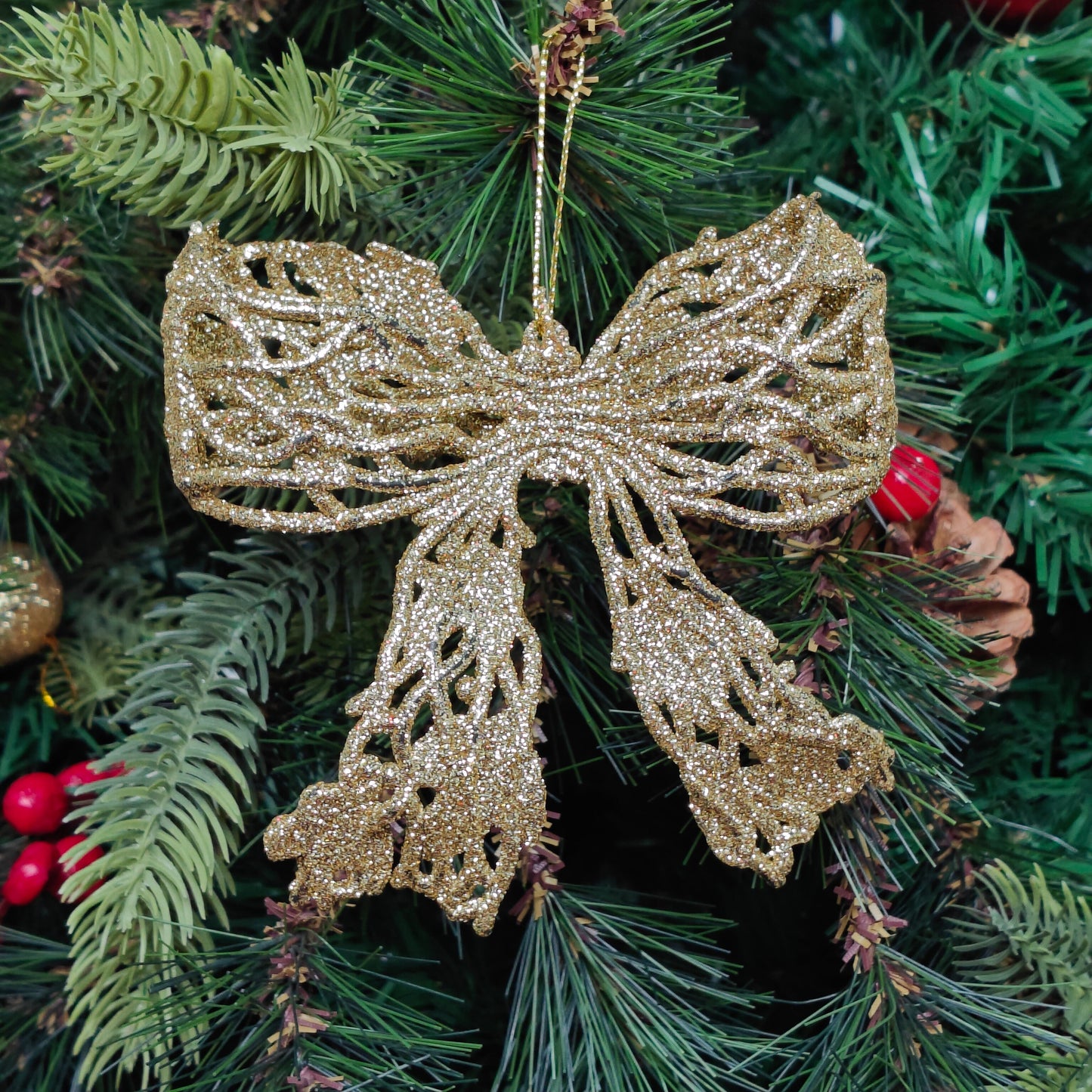 Glitter Grace Bow Ornament