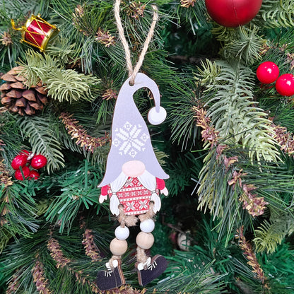 Woodland Grey Cap Gnome Ornament