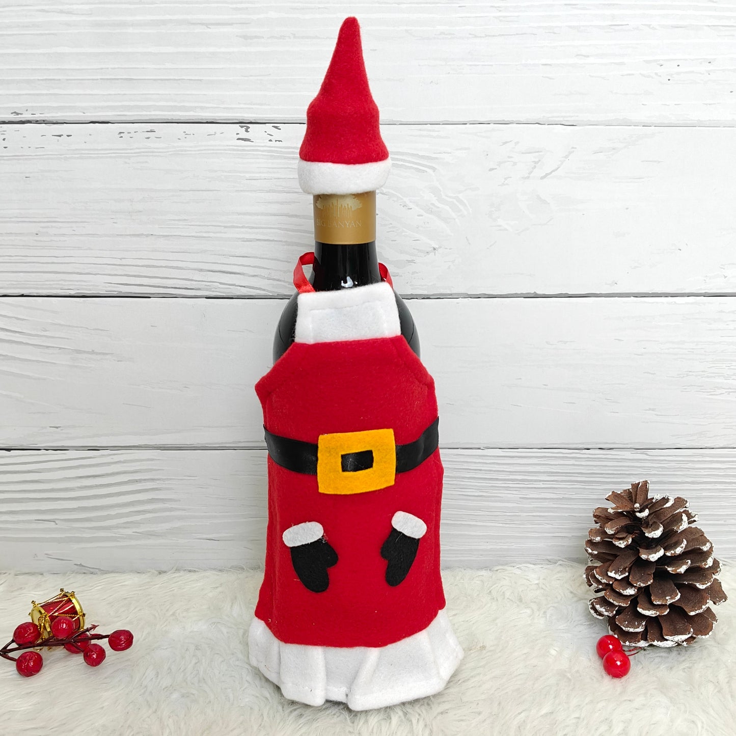 Classic Santa Apron Wine Bottle Cover