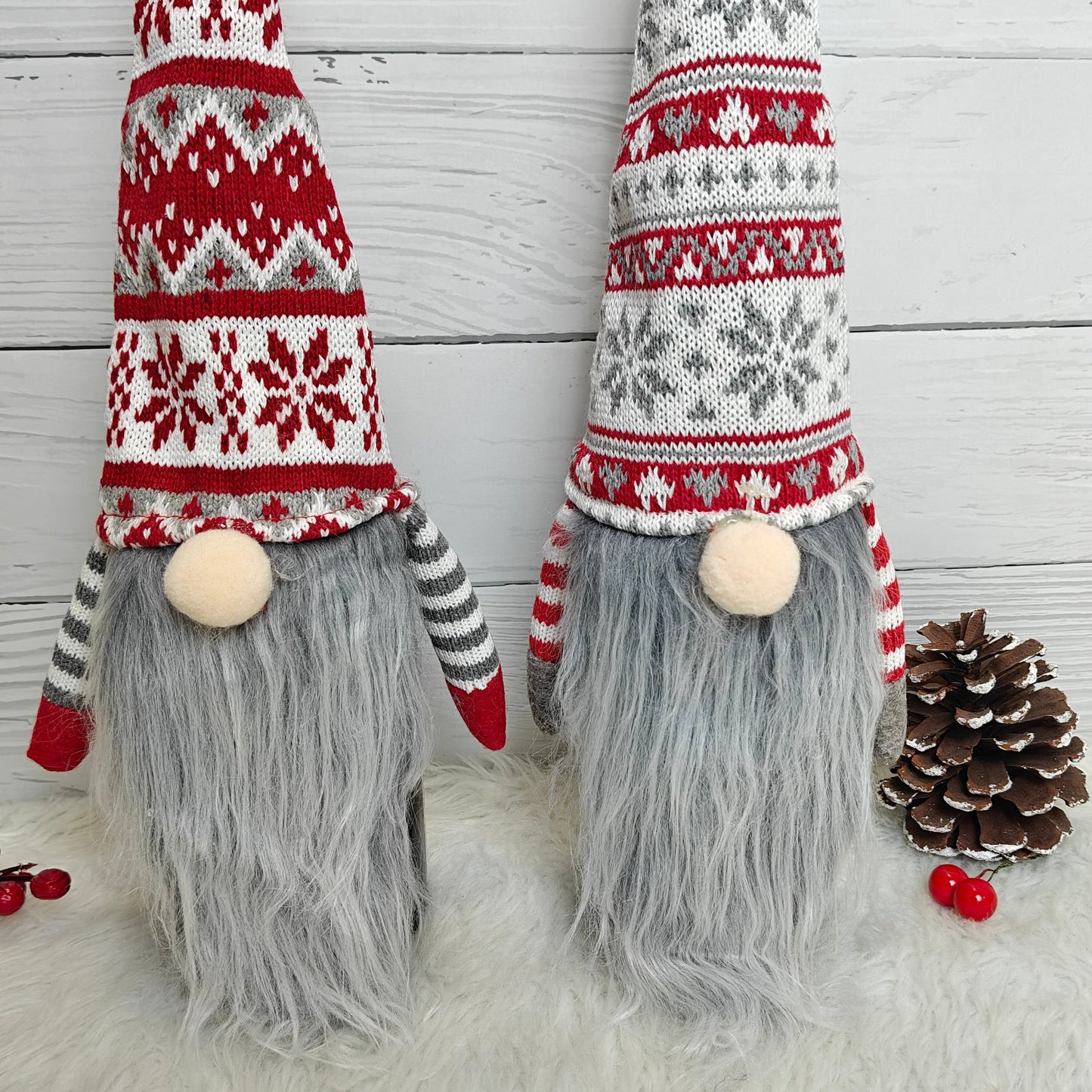 Nordic Knit Gnome Wine Bottle Covers - Set of 2