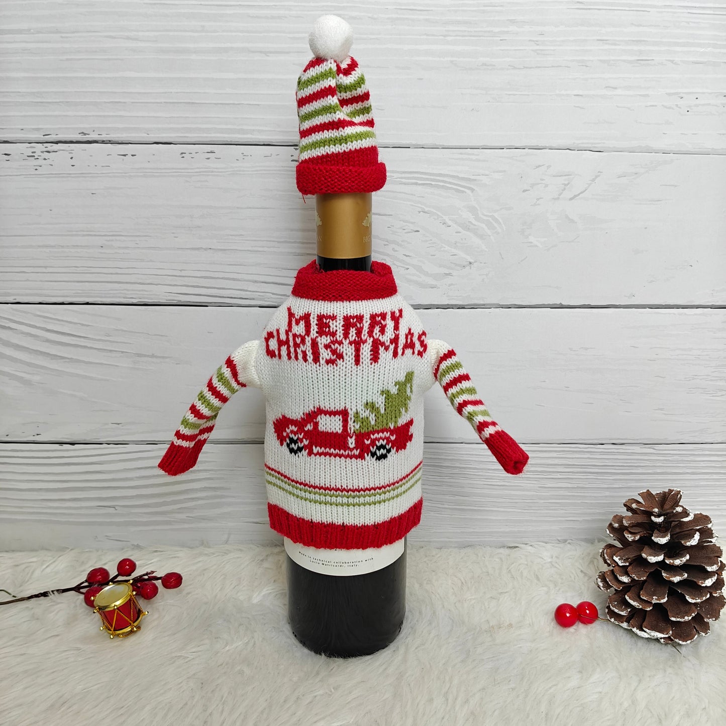 Knit Sweater Wine Bottle Covers - Set of 2