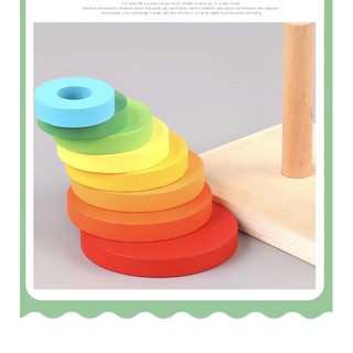 Montessori Double Tower Stacker (Wooden)