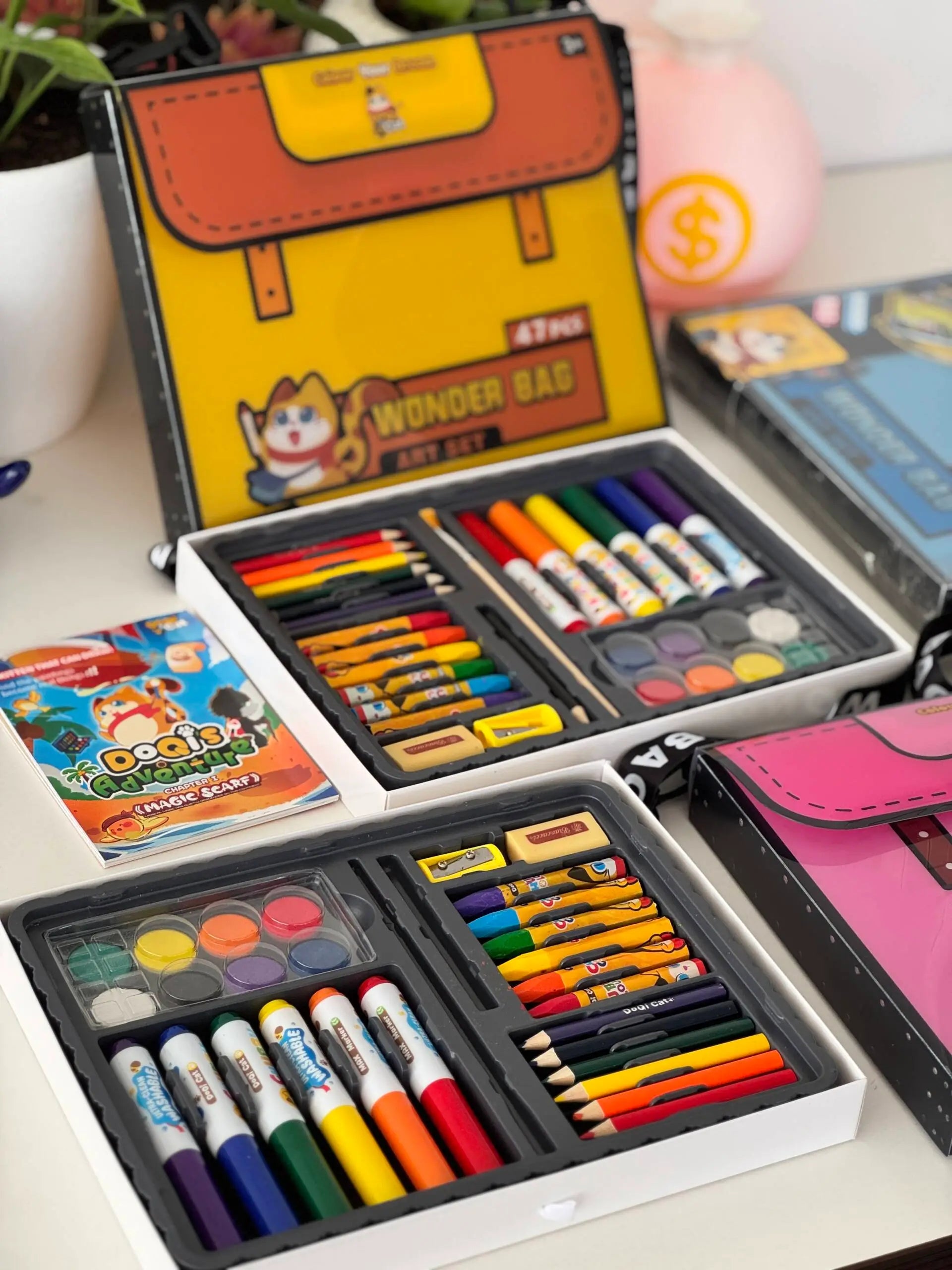 🖍️ Wonder Bag 67-Piece Kids Art Set – Crayons, Markers, Paints, Pencils & More (Ages 3+)