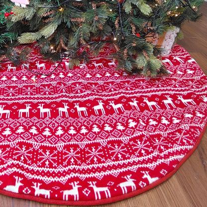 48" Tree Skirt - Nordic Reindeer Knit