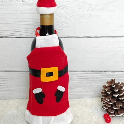 Classic Santa Apron Wine Bottle Cover