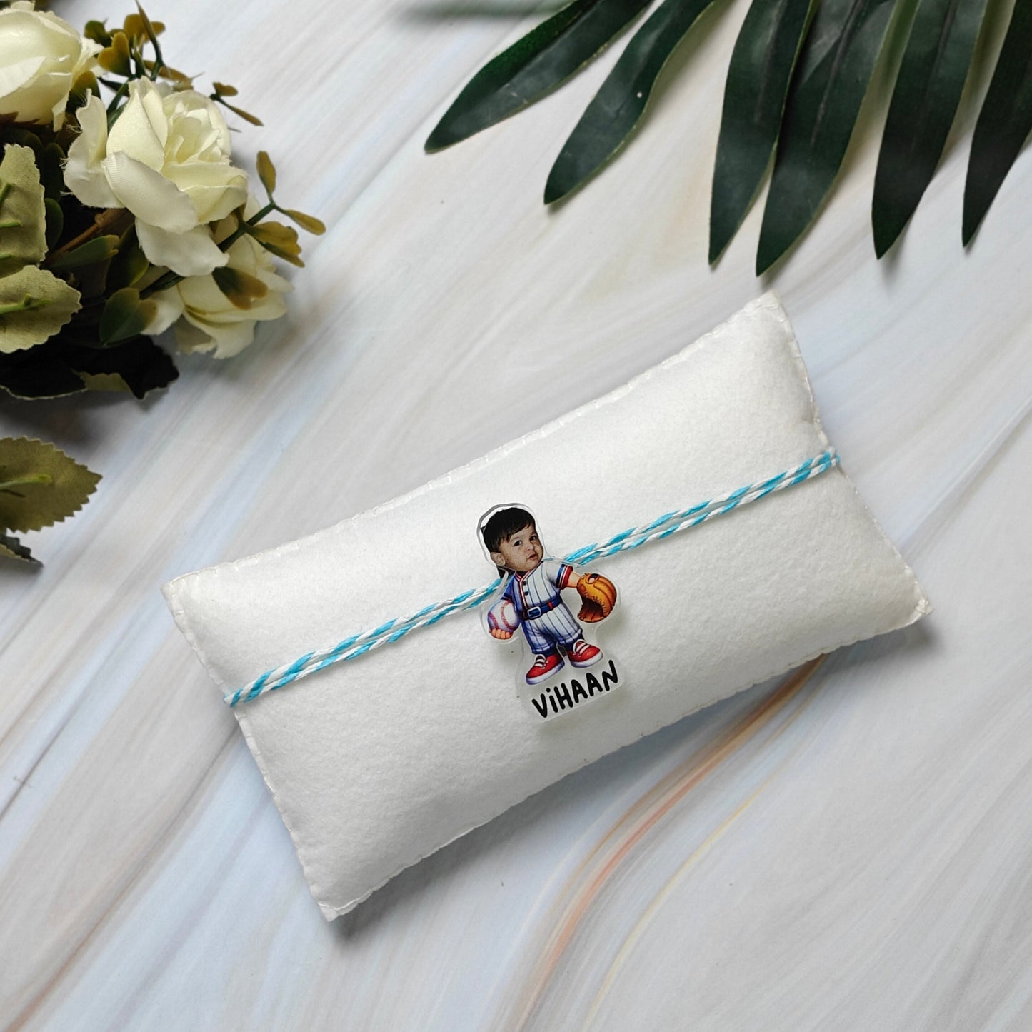 Babble Wrap Personalised Caricature Rakhi - Rugby