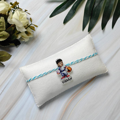 Babble Wrap Personalised Caricature Rakhi - Rugby