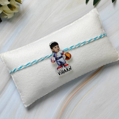 Babble Wrap Personalised Caricature Rakhi - Rugby