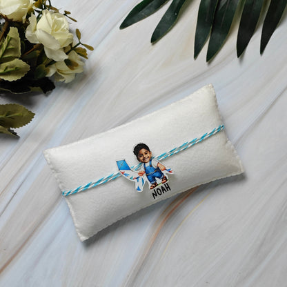 Babble Wrap Personalised Caricature Rakhi - FlyHigh
