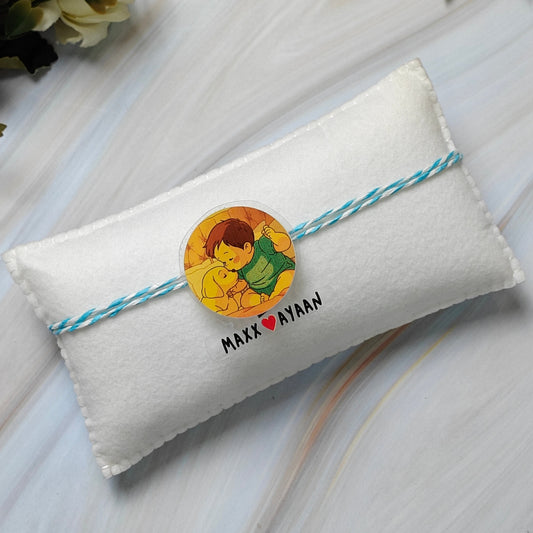 Babble Wrap Personalised Ghibli Style Rakhi - Pawtner in Crime
