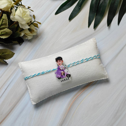 Babble Wrap Personalised Caricature Rakhi - Vroom
