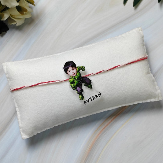 Babble Wrap Personalised Caricature Rakhi - Hulk