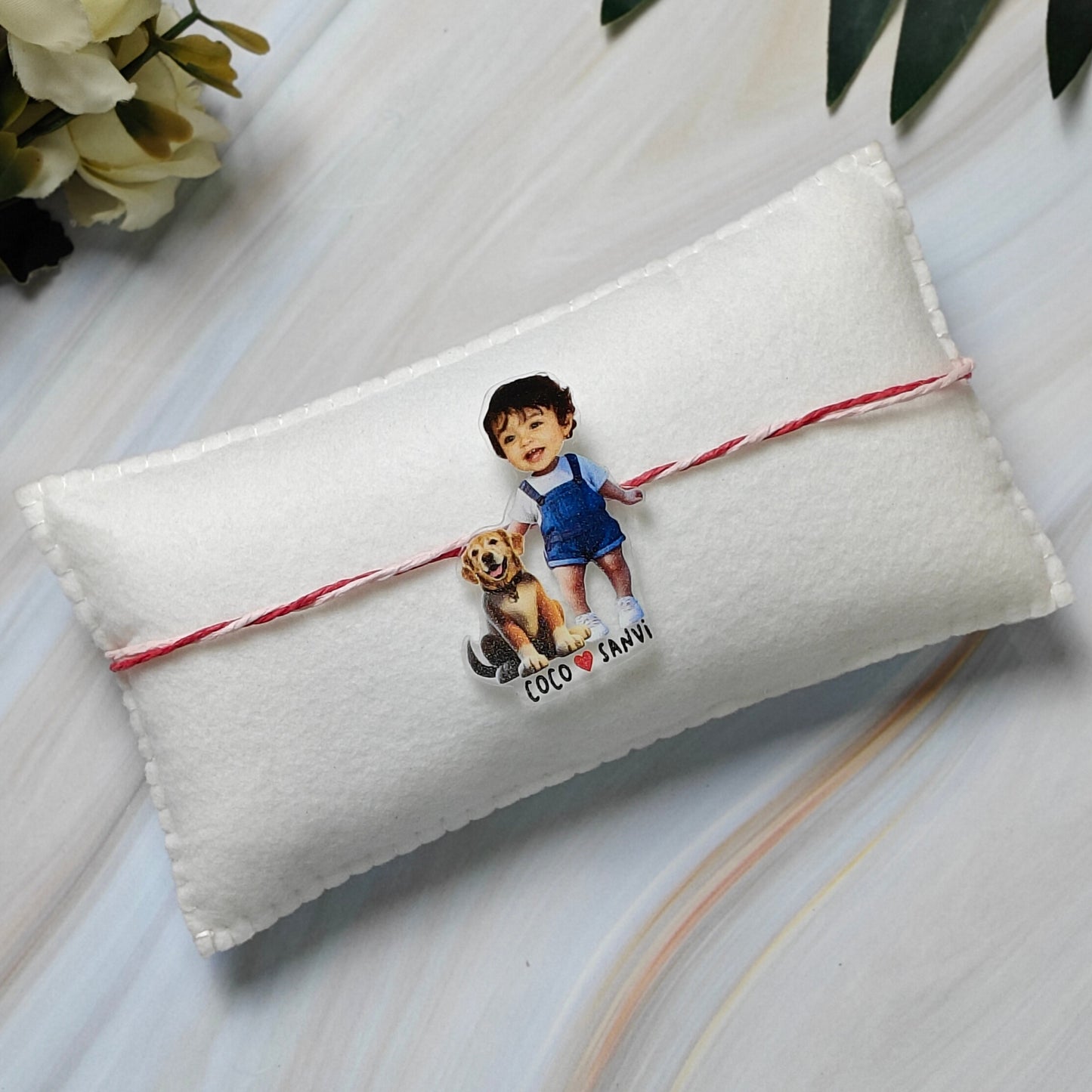 Babble Wrap Personalised Caricature Rakhi - Bark & Bond