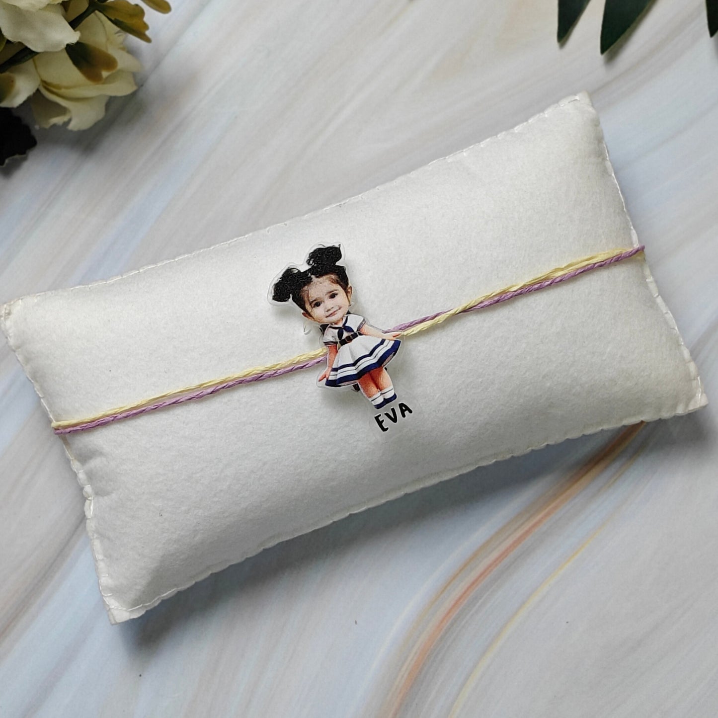 Babble Wrap Personalised Caricature Rakhi - Darling Diva