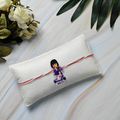 Babble Wrap Personalised Caricature Rakhi - Zippy